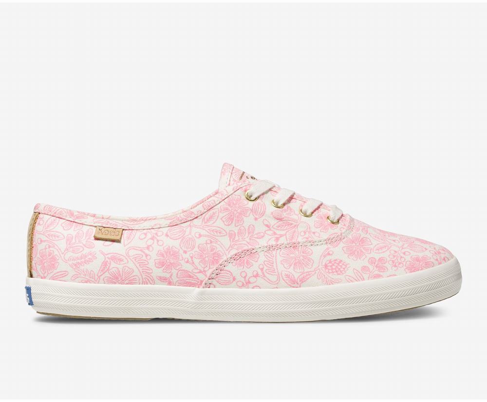 Women's Keds x Rifle Paper Co Champion Moxie Floral Wide Width Shoes Pink 8260341VN - South Africa